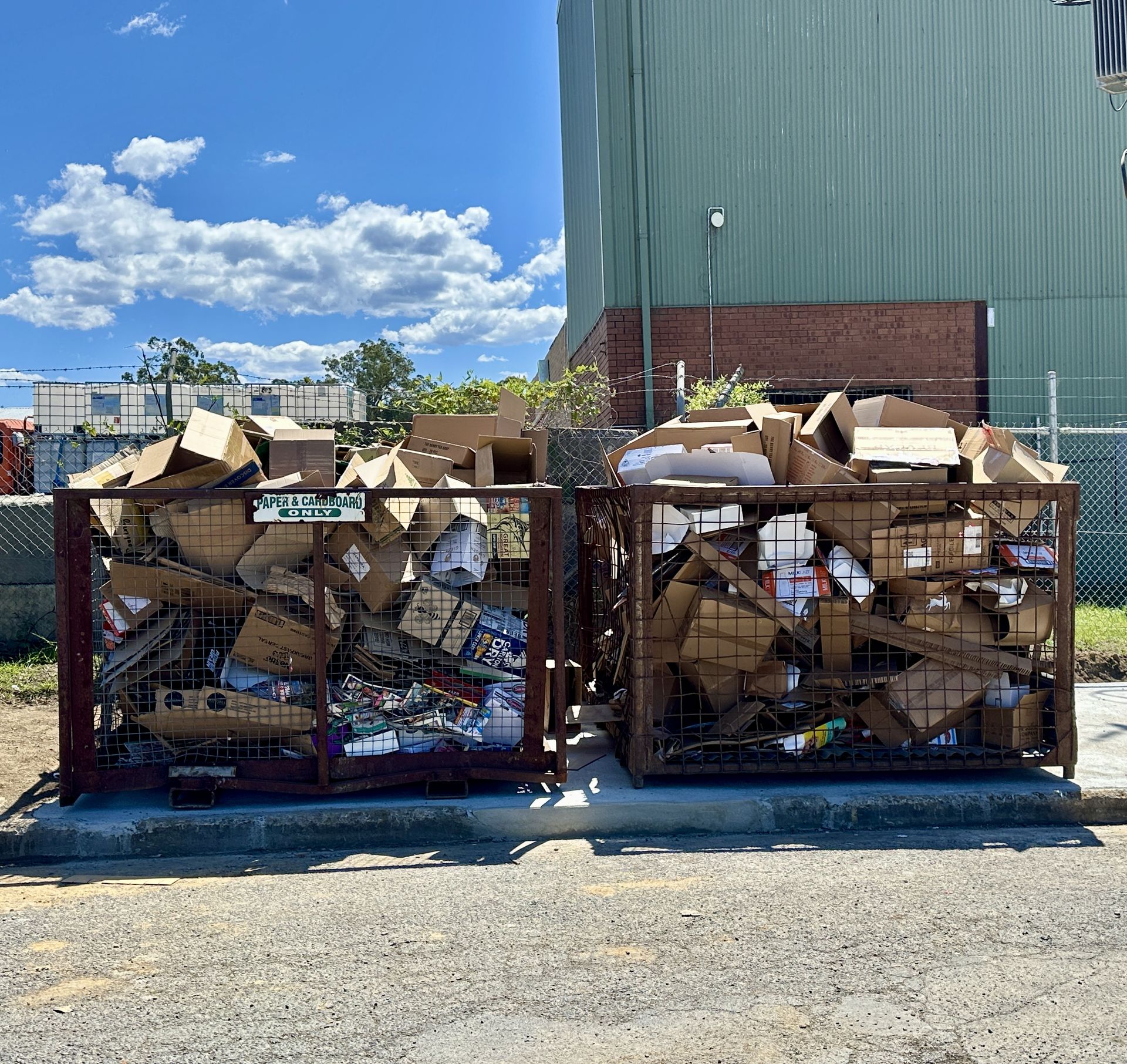 Cardboard bales ready for recycling at Shoalhaven Recycling